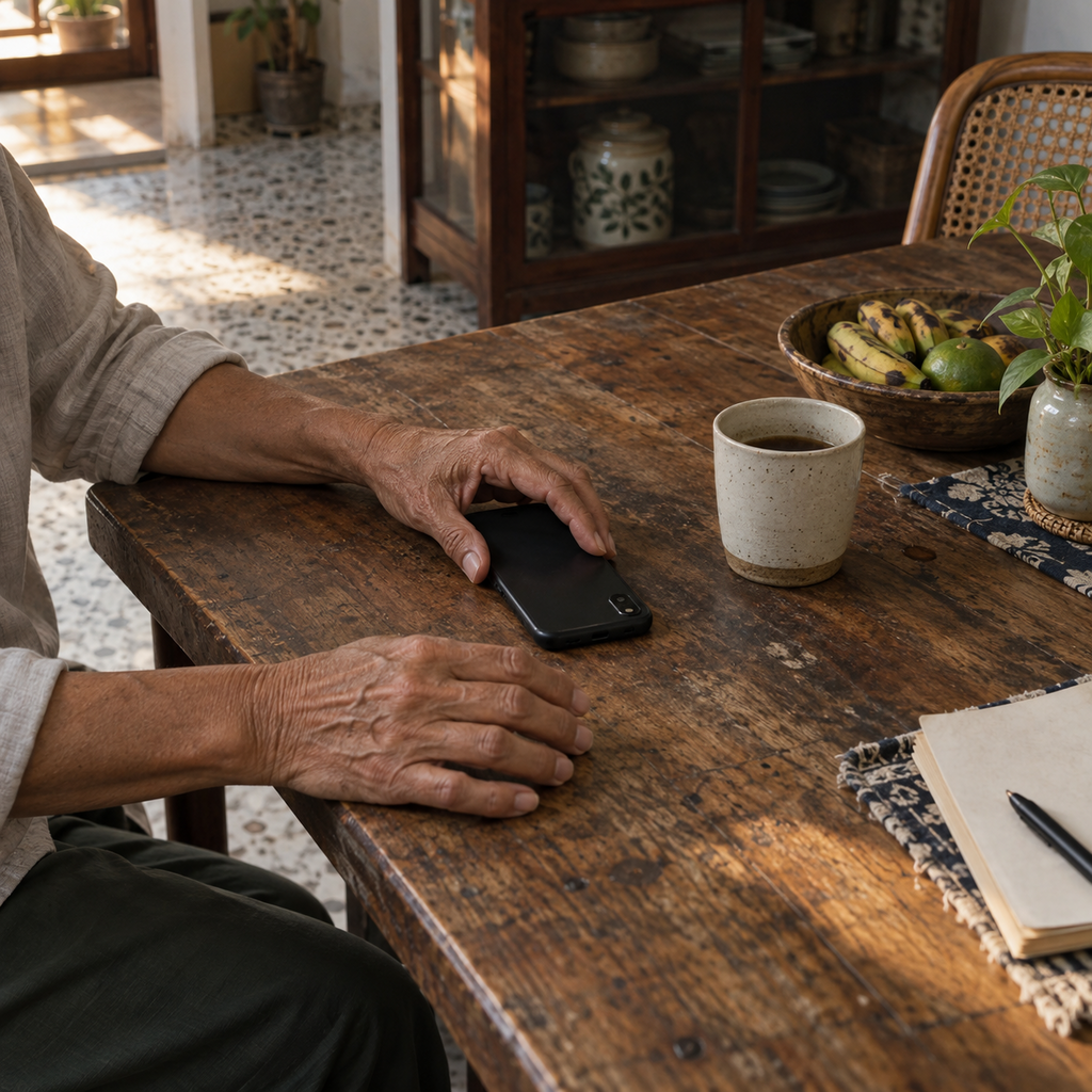 A pair of hands holding a phone